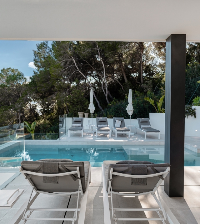 Resa Estates luxury vila Can Furnet modern Villa moderna terrace and day beds.jpg